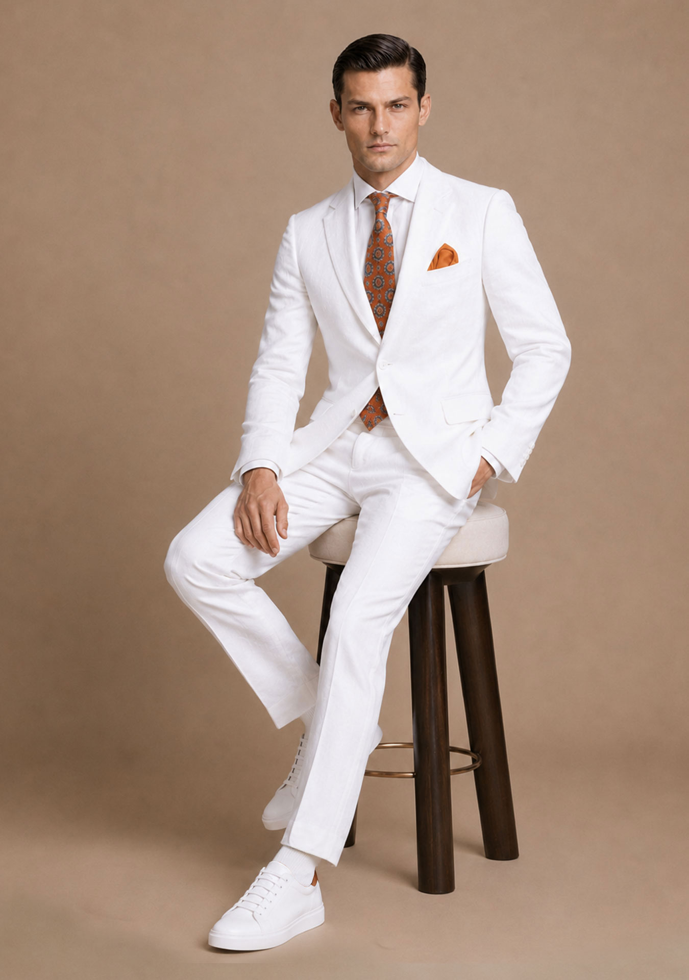 TRAJE BLANCO DE LINO USINI GRALI